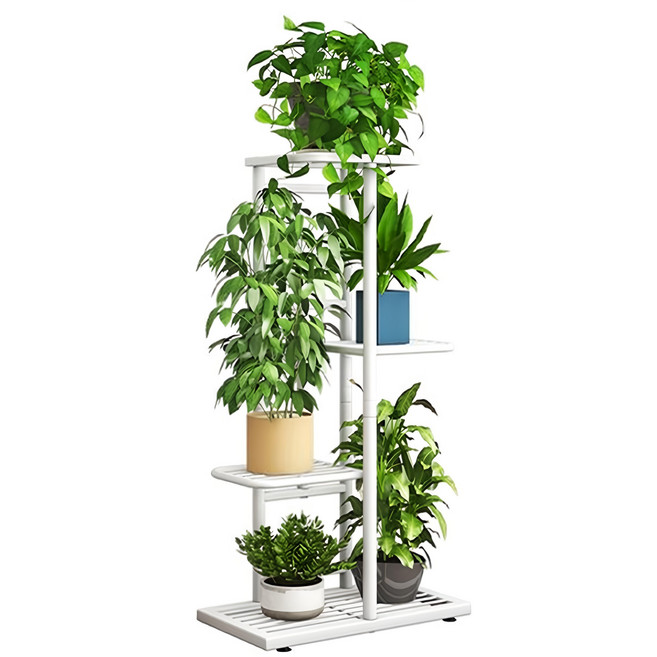 FAmILyLIFE 生活 工業風置物花架 A-278-W 1430g, 淨白色, 4層