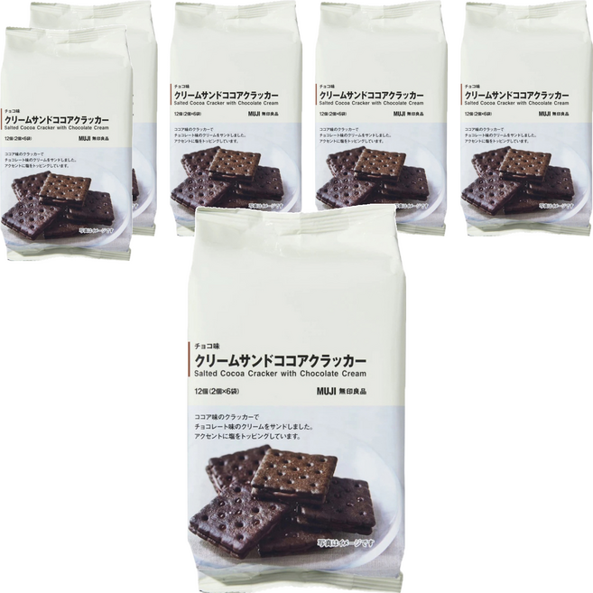 MUJI 無印良品 可可風味夾心餅乾 6包, 114g, 6袋