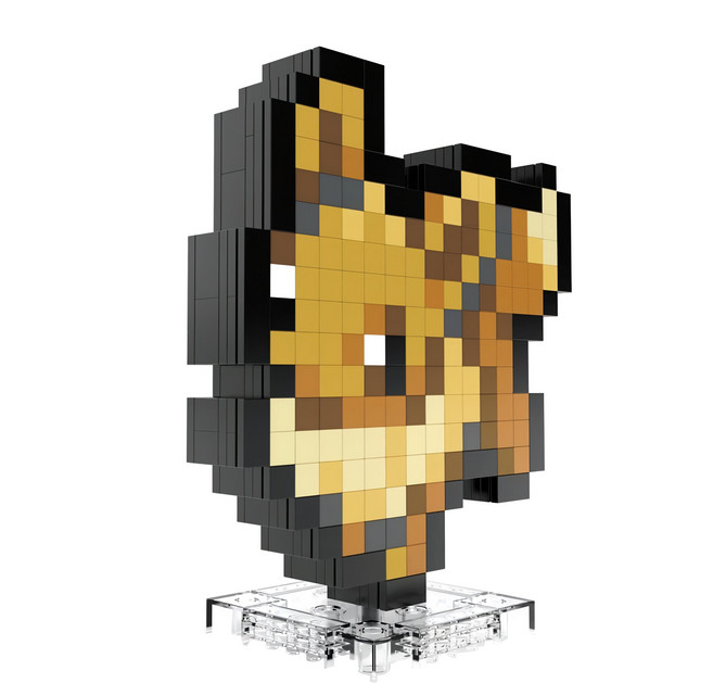 PoKeMoN 寶可夢 MEGA像素風格系列 迷你積木, 伊布 咖啡色 + 黑色, 1盒