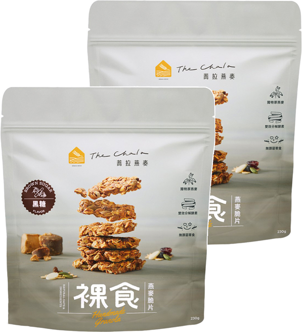 The Chala 蕎拉燕麥 裸食燕麥脆片 黑糖, 230g, 2包