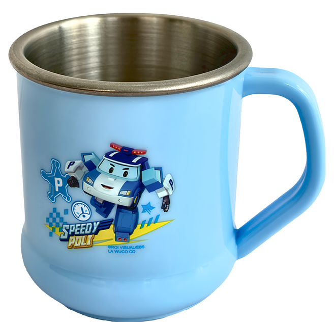 ROBOCAR POLI 波力 不鏽鋼水杯, 藍色, 240ml, 1個