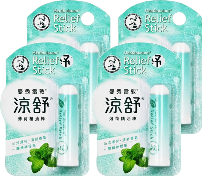 MENTHOLATUM 曼秀雷敦 涼舒 薄荷精油棒 1.25g, 4支