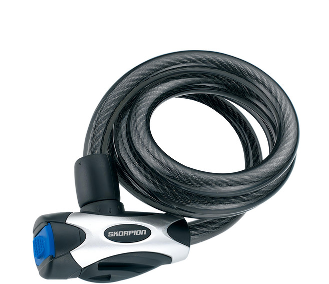 SKORPION 蠍牌 雙色鋼絲鎖, 1個, 黑色 + 透黑色