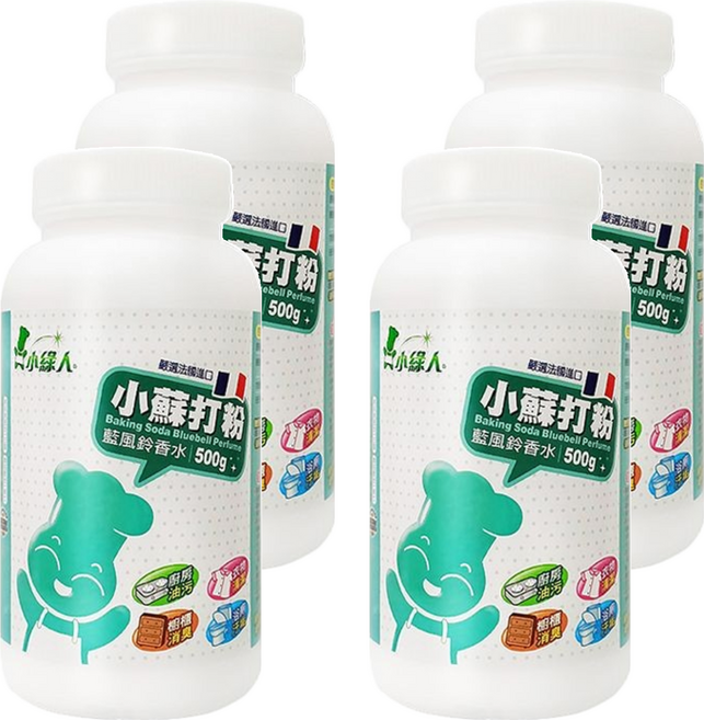 小綠人 小蘇打粉 藍風鈴香水, 500g, 4罐