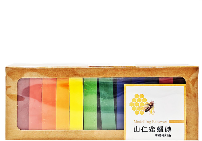 山仁 天然蜜蠟磚 華德福組, 12色, 1盒