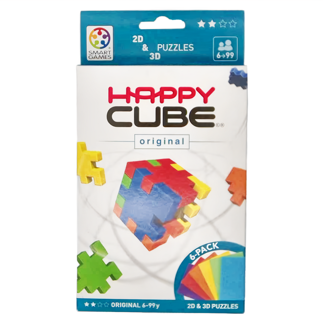 SMART GAMES 益智方塊 Happy Cube Original 6-99歲 2D和3D拼圖 紫色+橘色+藍色+綠色+黃色+紅色, 紫色+橘色+藍色+綠色+黃色+紅色 益智方塊, 1個