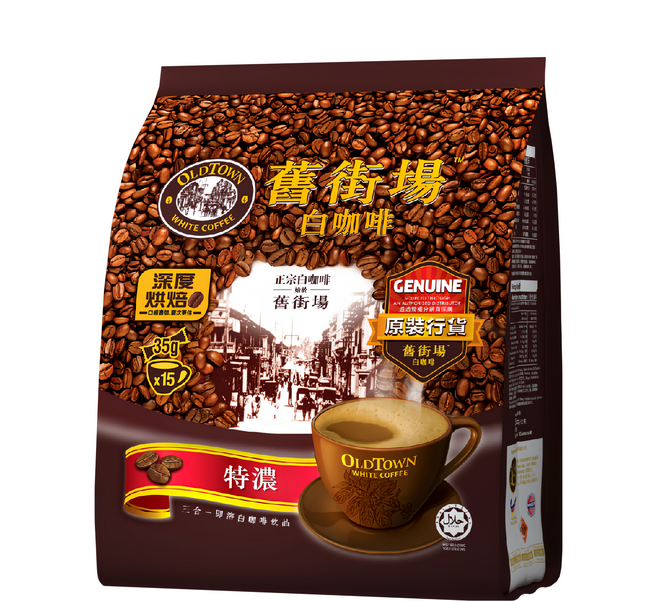 OLDTOWN WHITE COFFEE 舊街場白咖啡 3合1特濃白咖啡, 35g, 15條, 1袋