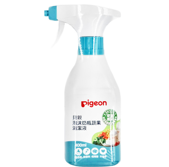 pigeon 貝親 泡沫奶瓶蔬果清潔液 噴頭式, 400ml, 1瓶