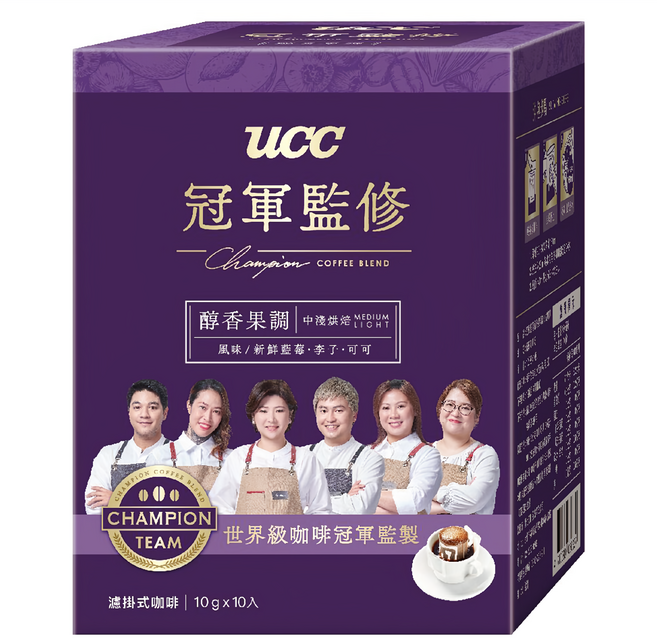 ucc Champion Coffee Blend 冠軍監修 醇香果調濾掛式咖啡, 10g, 10包, 1盒