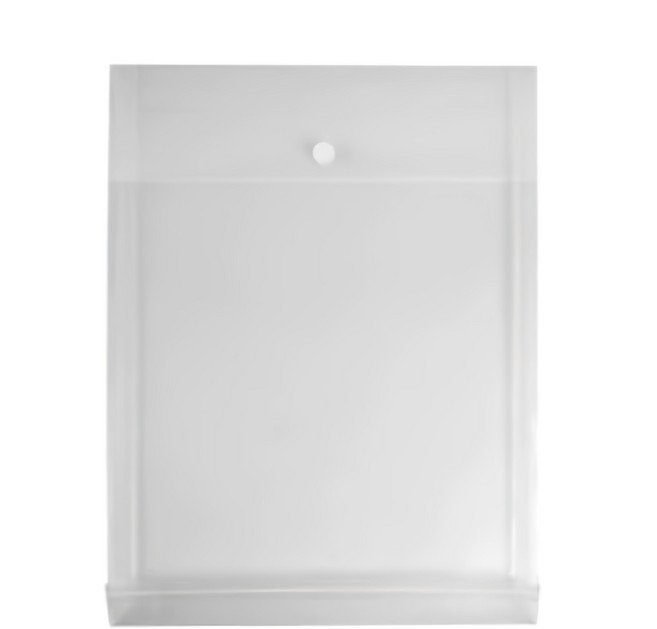 DaTaBanK 三田文具 FC直式黏扣公文袋 A4加大 37x26cm 底部3cm, 透明, 1組