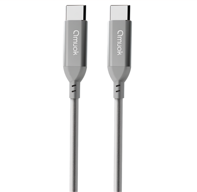 amuok 艾默克 卓效 雙Type-C充電線 60W, 0.5m, 白色, 1條