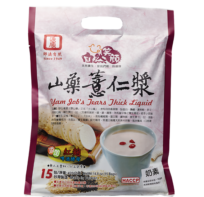 源順食品 自然笑顏 山藥薏仁漿, 420g, 1袋