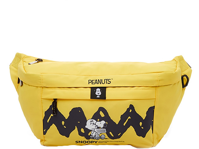 PEANUTS 史努比 斜背包, 查理布朗 黃色
