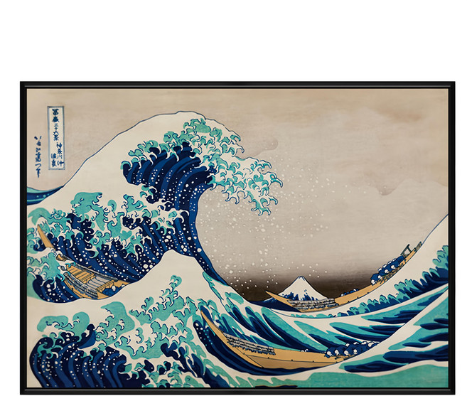 BOLUO GALLERY 菠蘿選畫所 神奈川沖浪裏 APUP4601B, 黑色