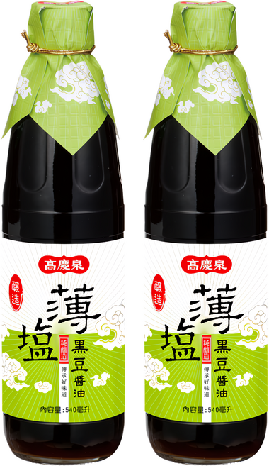 高慶泉 薄鹽黑豆醬油, 540ml, 2瓶
