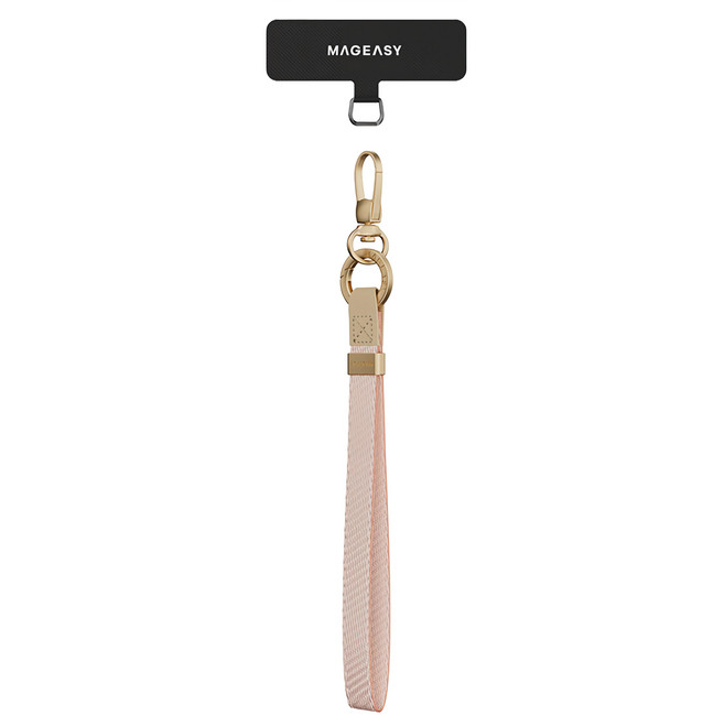 MAGEASY Wrist Strap 手腕掛繩 + 掛繩片組 15mm, 稚嫩粉, 1組