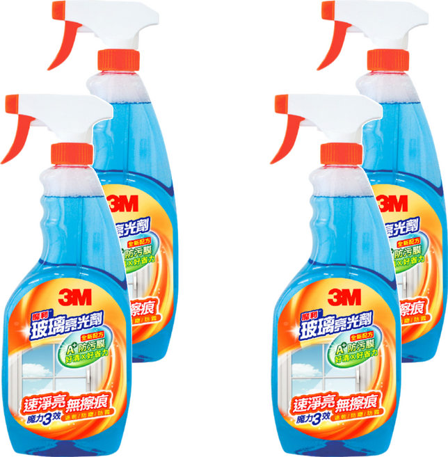 3M 魔利 玻璃亮光劑, 600ml, 4瓶