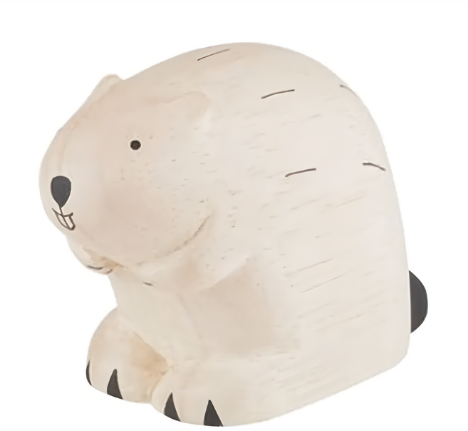 T-Lab. 手刻原木小動物, 河狸 米色