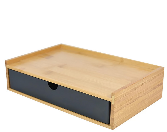 bebehome 多功能木質收納盒/北歐風收納盒 16 x 25 x 6cm 單層抽屜, 黑色, 1個