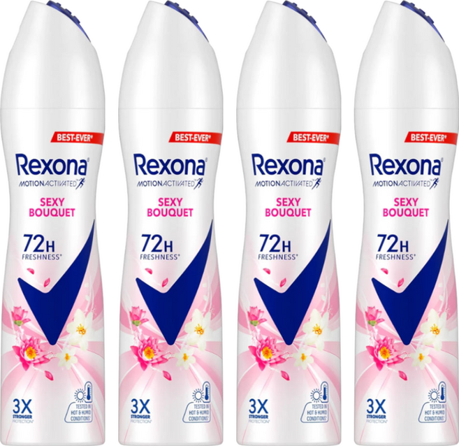 Rexona 蕊娜 制汗爽身噴霧 媚惑香氛, 135ml, 4瓶