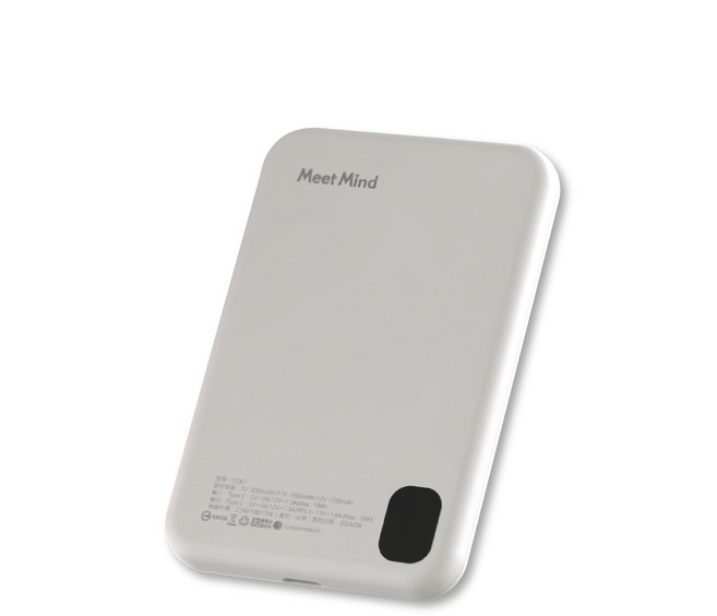 Meet Mind 5000mAh 1 Port Type C 薄形 行動電源 快充 磁吸 無線充電 三合一 雪白
