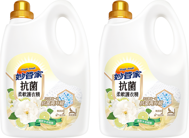 Magic Amah 妙管家 抗菌柔軟護衣精 清甜茉莉柑香, 3L, 2桶