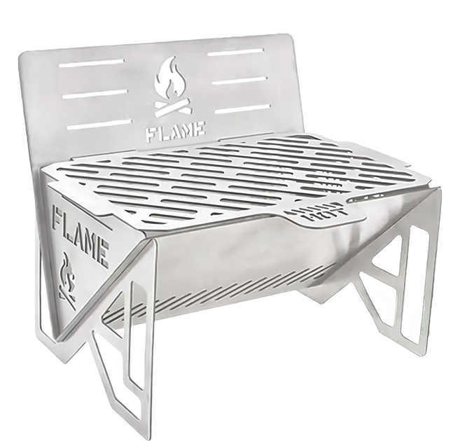 ISE MOUNT 小島嶼山 階梯卡片式烤爐焚火台 不鏽鋼材質, 1組