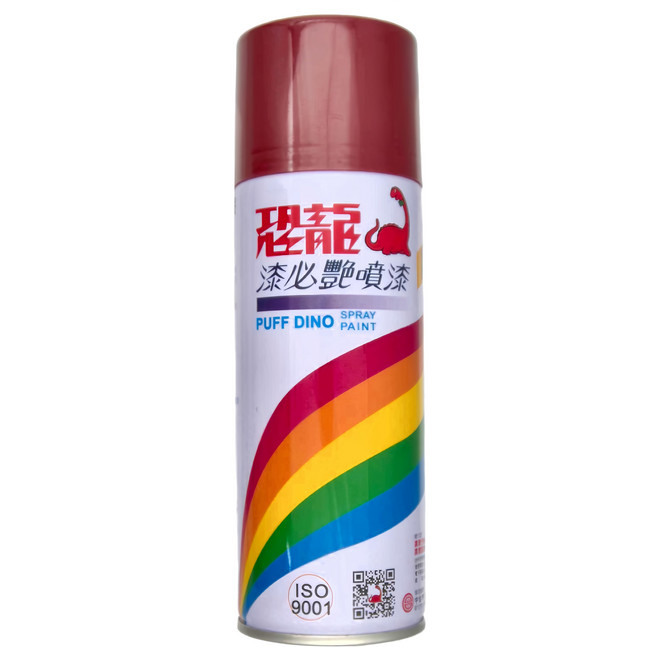 PUFF DINO 恐龍 漆必豔噴漆, 朱紅色, 400ml, 1瓶