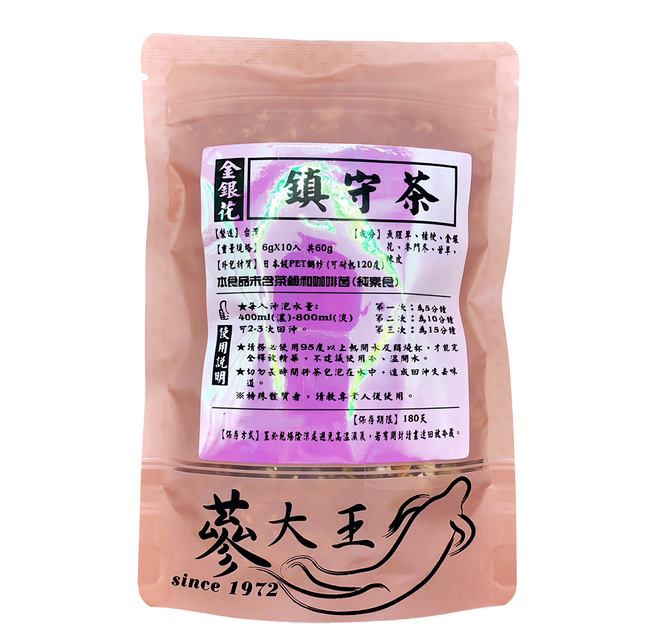 蔘大王 金銀花鎮守茶包, 6g, 10包, 1袋