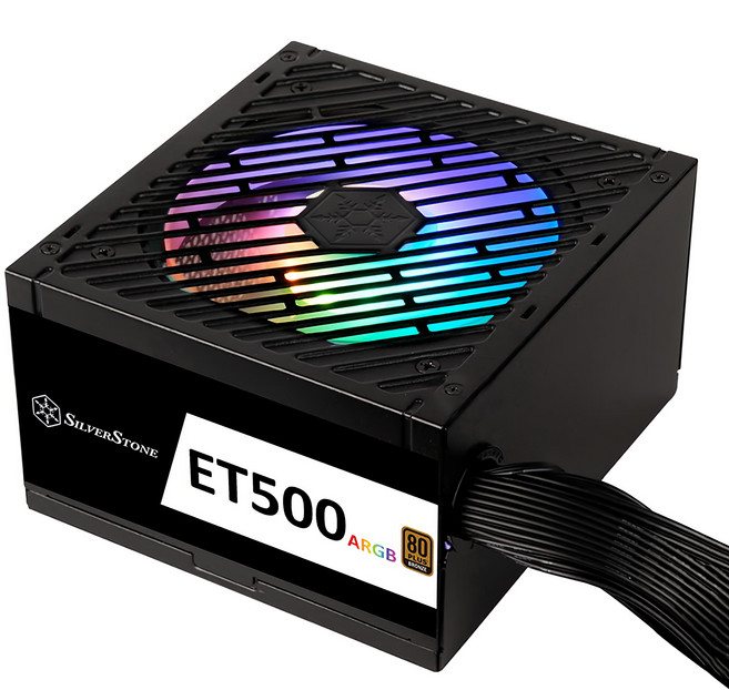 SILVERSTONE 銀欣科技 銅牌 電源供應器, ET500 ARGB, 1個