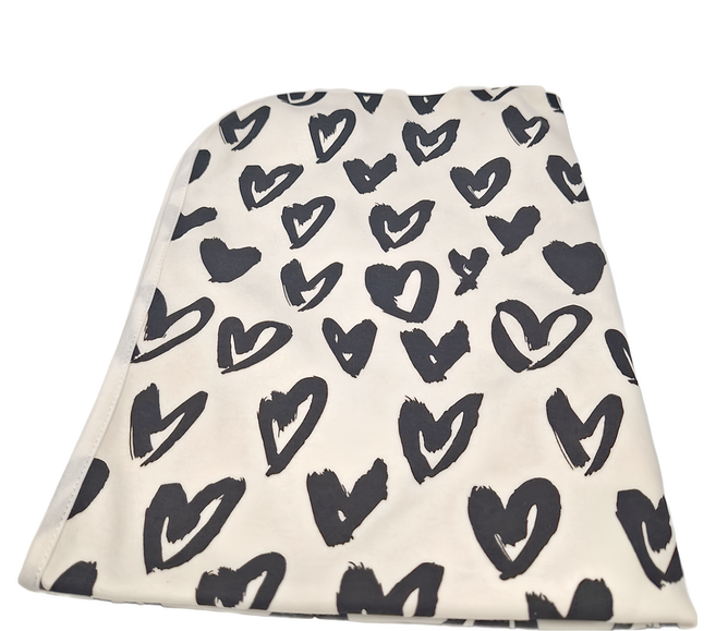 竹纖維三層嬰兒防水隔尿墊, 繽紛愛心, 1件