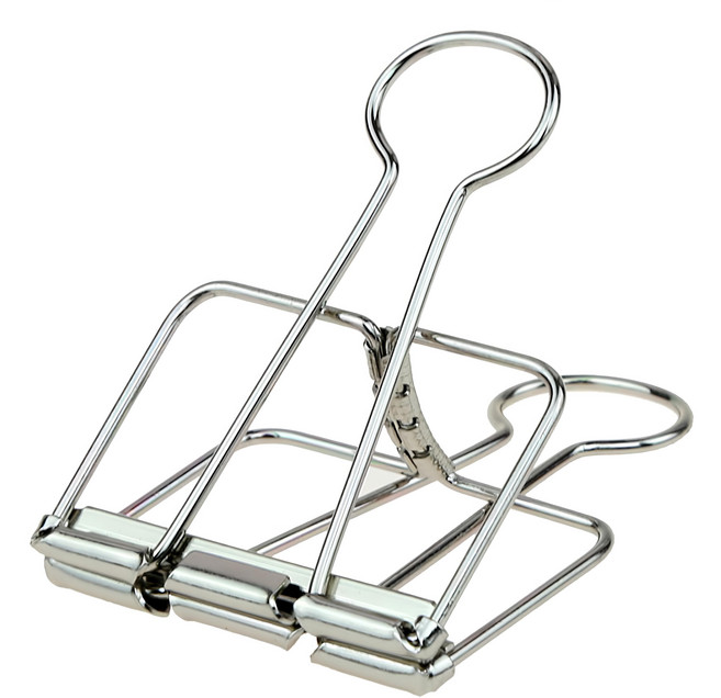 簡約多功能鏤空電鍍長尾夾, 大, 10個, 1組