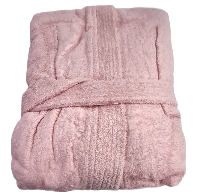 純棉浴袍 七分袖 淺粉色 L 120x60cm, 1件