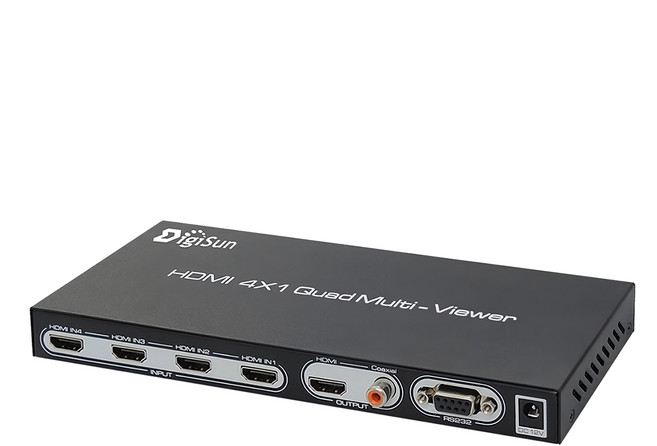 DigiSun 得揚 MV647 1080P 4 路 HDMI 畫面分割器 無縫切換, 黑色, 1個