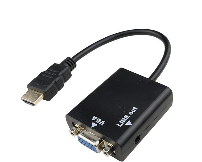 i-gota 愛購它 HDMI對VGA影音轉接器 支援1920*1080P高清分辨率 立體音源獨立輸出, 1個