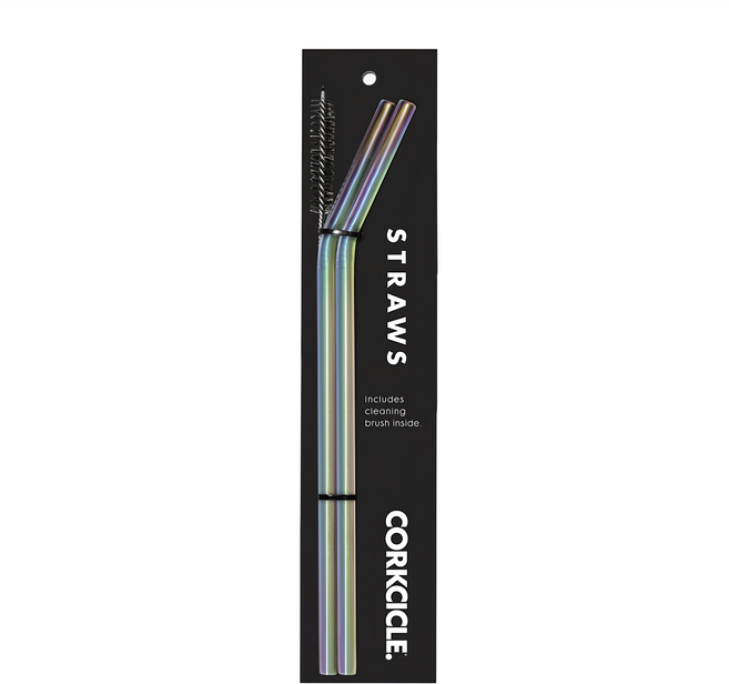 CORKCICLE. 酷仕客 不鏽鋼吸管組 夢幻 吸管*2支+吸管清潔刷*1支 25.5cm*0.7cm 24g, 1組, 2支