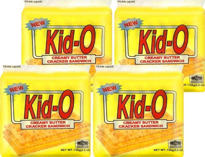Kid-O 三明治餅乾 奶油口味, 136g, 4袋