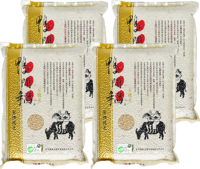 鴨間稻 有機糙米, CNS三等, 3kg, 4包