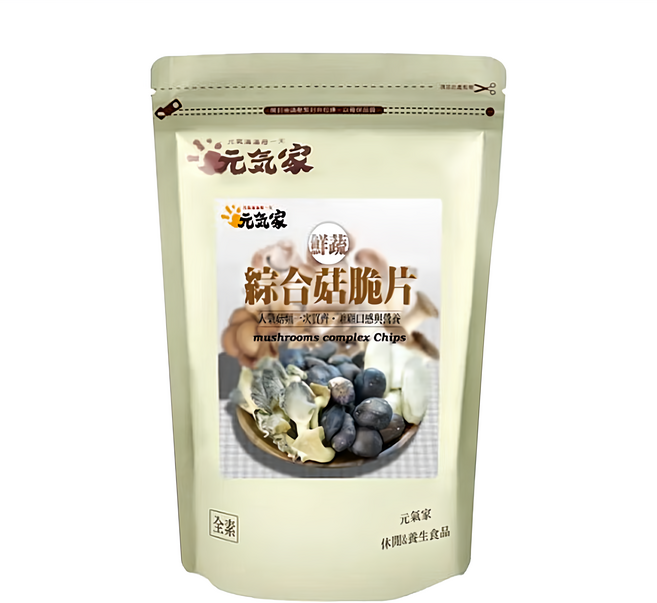 元氣家 綜合菇脆片, 100g, 1包