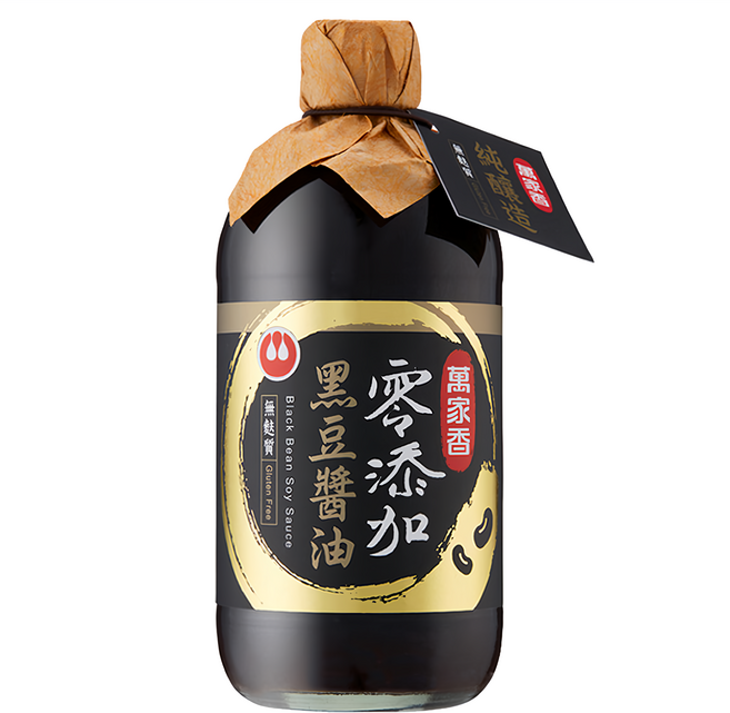 萬家香 零添加黑豆醬油 無麩質 不含糖分, 450ml, 1瓶