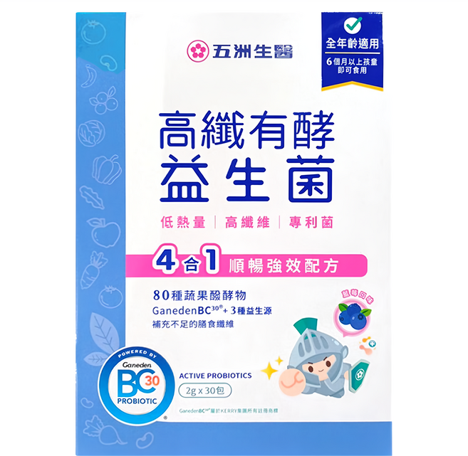 五洲生醫 高纖有酵益生菌 藍莓, 30包, 2g, 1盒