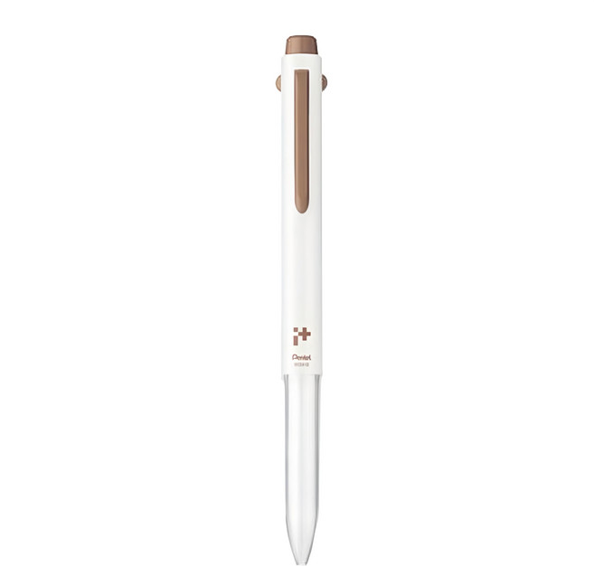 Pentel 飛龍文具 Simple Code i+三色筆 BGH3-DE 摩卡桿 輕巧好握, 摩卡棕, 1支