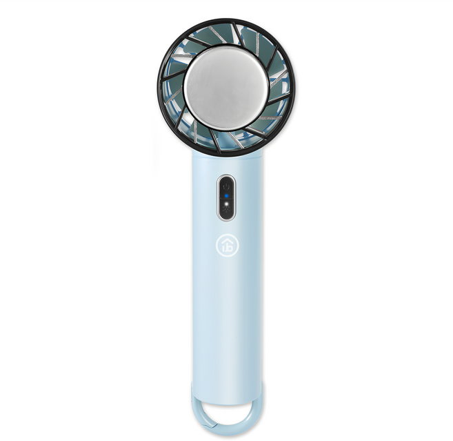 aibo 冰感冷敷 扣環式手持桌立USB充電風扇, HA-FAN1134, 夢幻藍