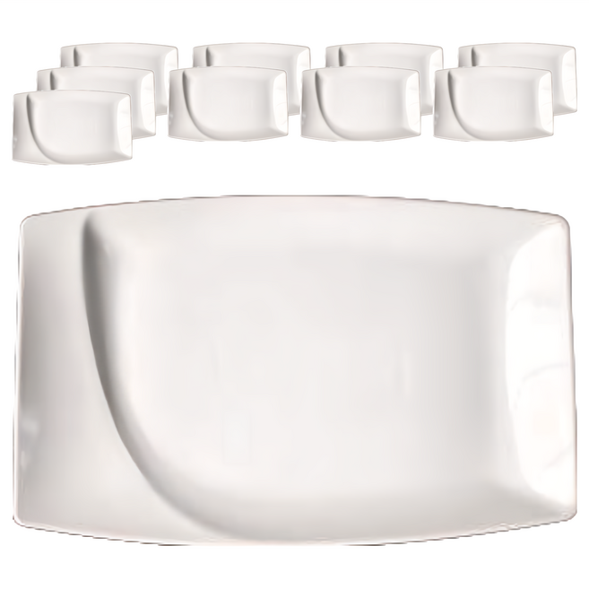 TATUNG 大同磁器 29型長盤 10吋 單色 餐盤, 白色, 10個