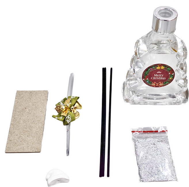 QIDINA 奇蒂可 聖誕樹造型硅藻土擴香瓶, 香水麝香, 200ml, 1瓶