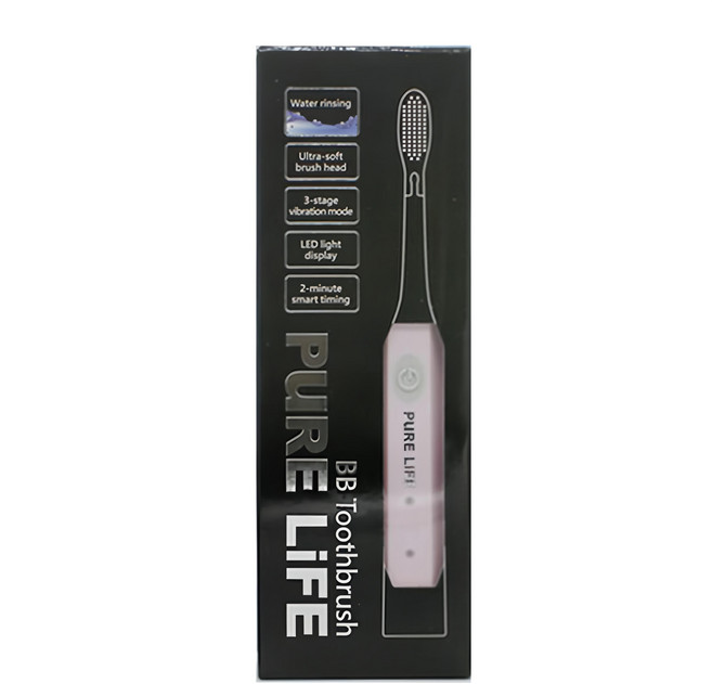 PuRE LiFE 寶淨 音波電動牙刷 1柄 + 3刷 25 x 22 x 205mm, PLTH-06P, 粉色, 1組