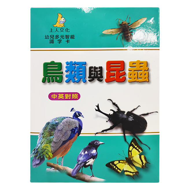 幼兒多元智能識字卡 鳥類與昆蟲 0~6歲, 圖卡