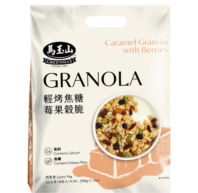 馬玉山 輕烤焦糖莓果穀脆, 200g, 1袋