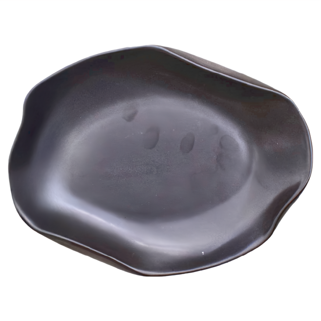 萬古燒 雲型陶板, 1個, 黑色