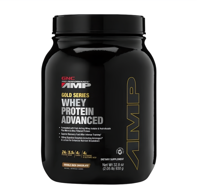 GNC 健安喜 Pro Performance AMP 黃金系列 高級乳清蛋白粉 巧克力口味, 32.8oz, 1罐